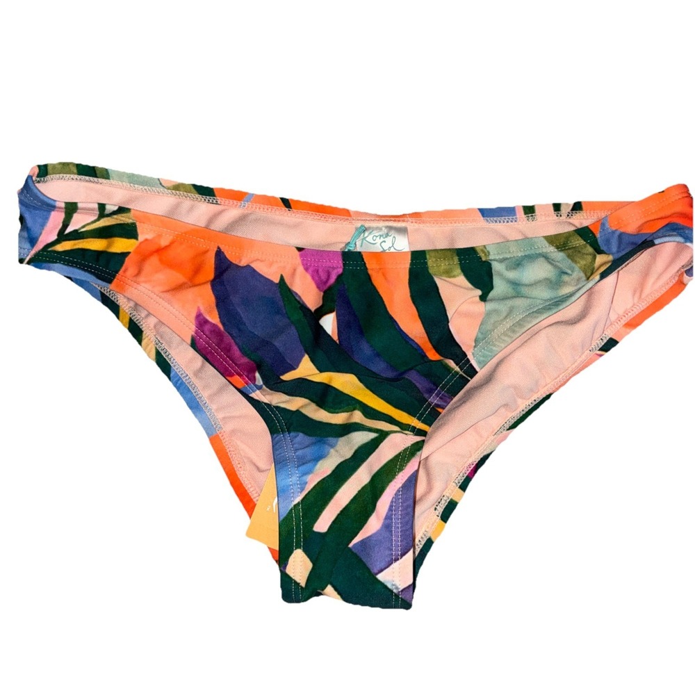 Kona Sol Floral Tropical Hipster Swim Bottom Woman's Size Medium New Vacation